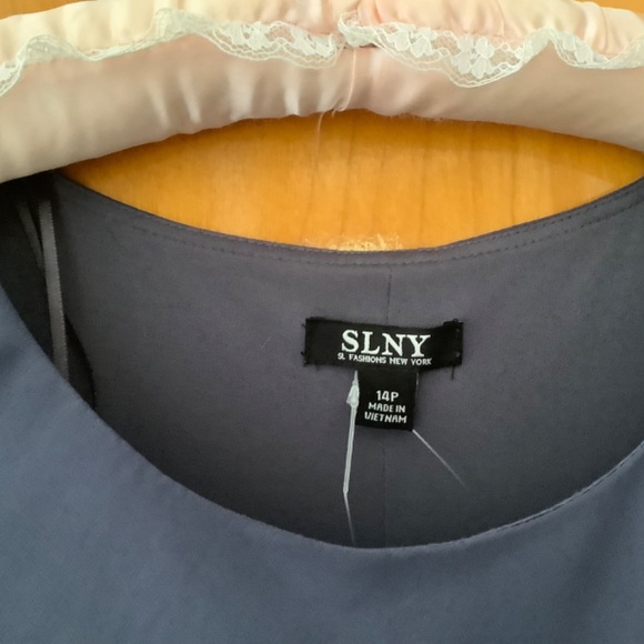 Sz 14P Tiered Ruffle Chiffon Dress Smoky Grey - Picture 9 of 12